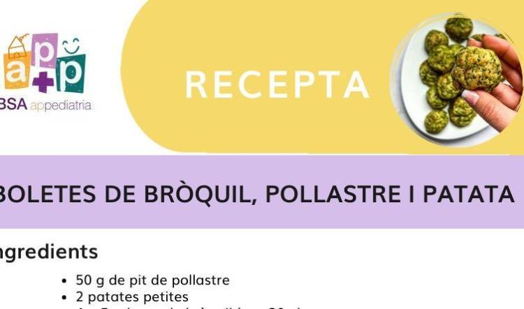 Recepta! Boletes de bròquil, pollastre i patata