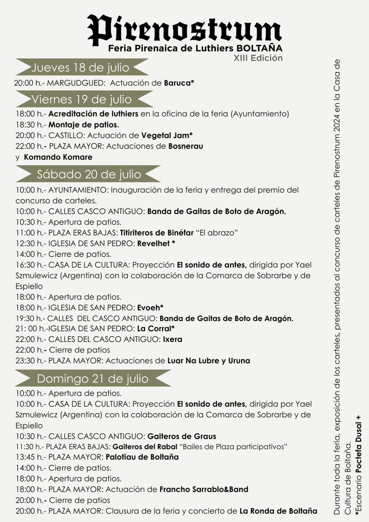 Pirenostrum Feria Pirenaica de Luthiers en Boltaña (Huesca) Pirenostrum Feria Pirenaica de Luthiers en Boltaña (Huesca)