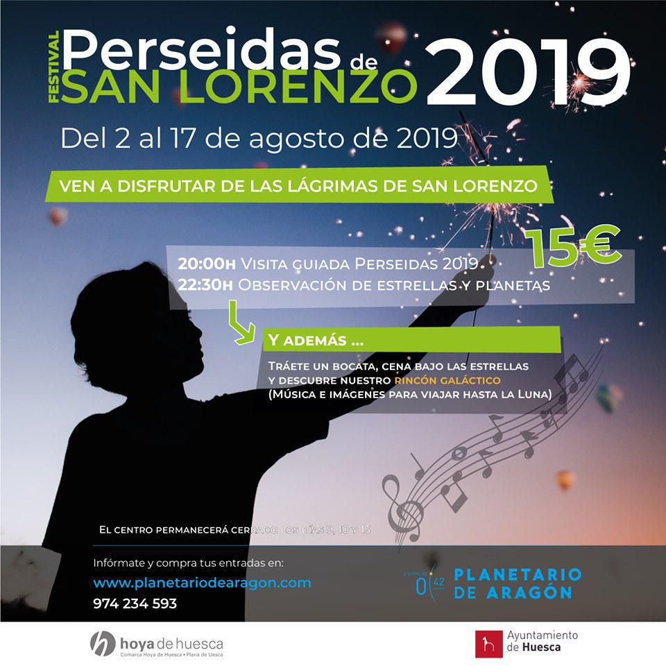 Perseidas de San Lorenzo. Planetario de Huesca Perseidas de San Lorenzo. Planetario de Huesca