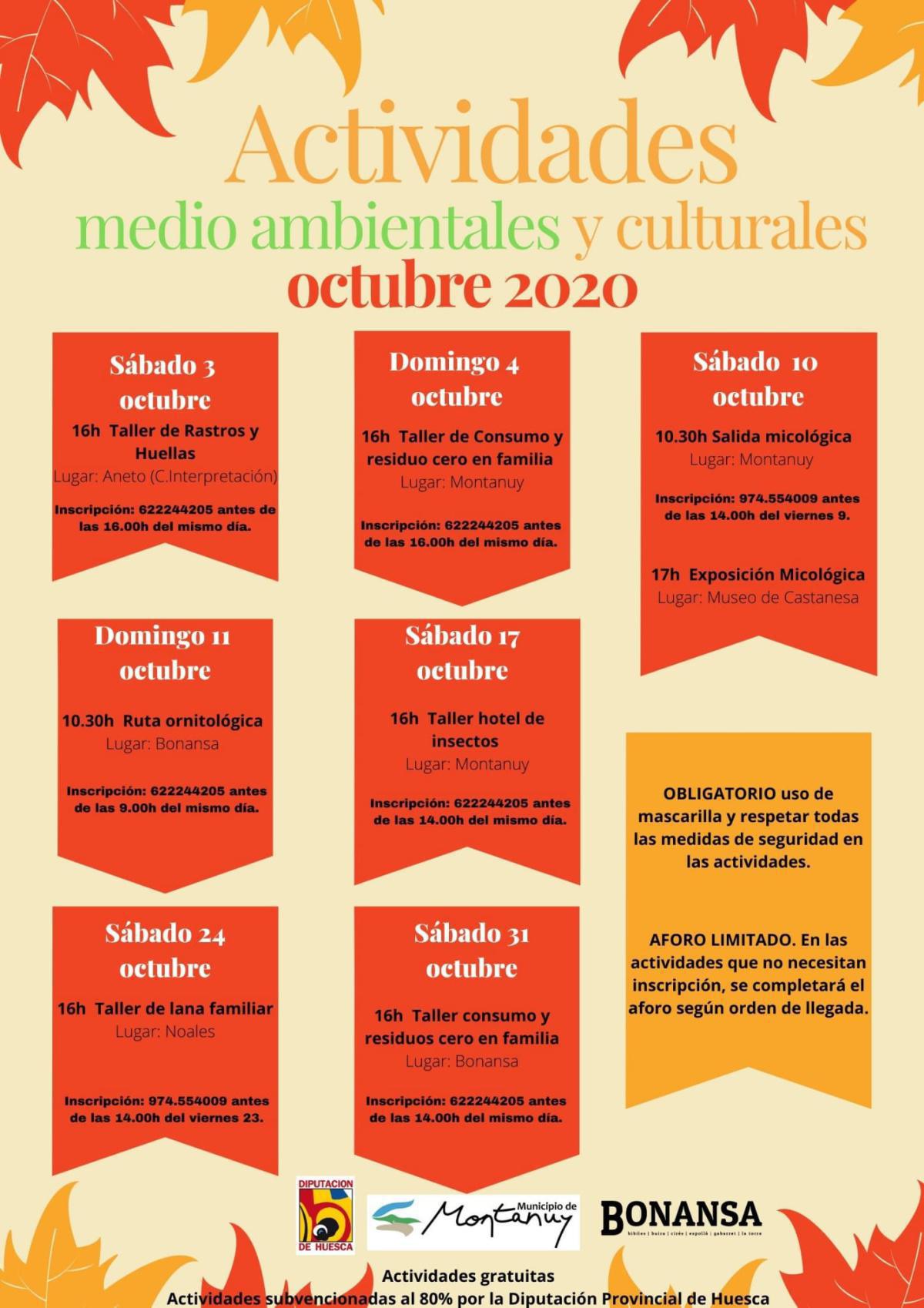 Actividades Medioambientales y Culturales en Montanuy, Bonansa, Castanesa (Huesca)