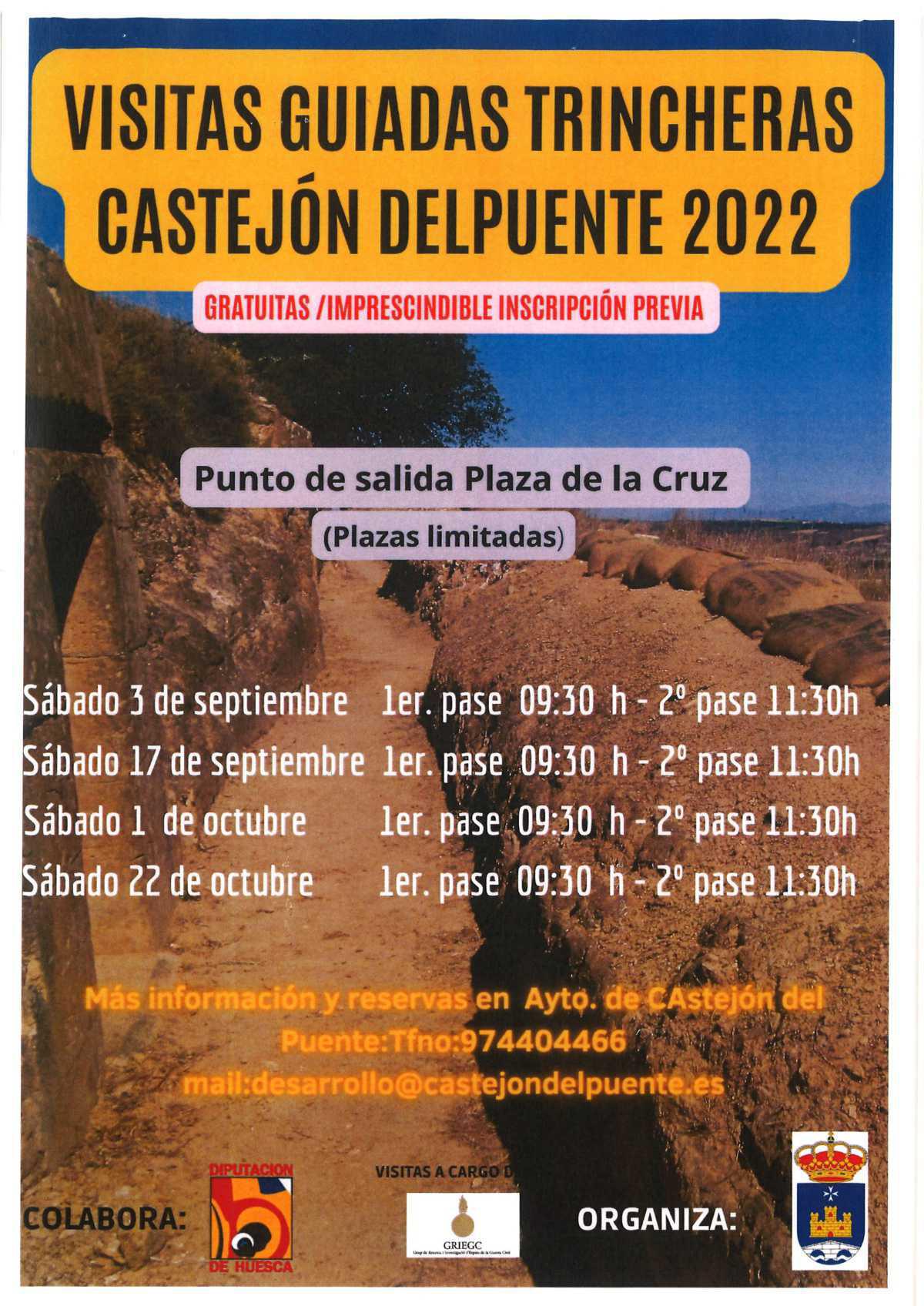 Visitas guiadas a las trincheras de Castejón del Puente (Huesca) Visitas guiadas a las trincheras de Castejón del Puente (Huesca)