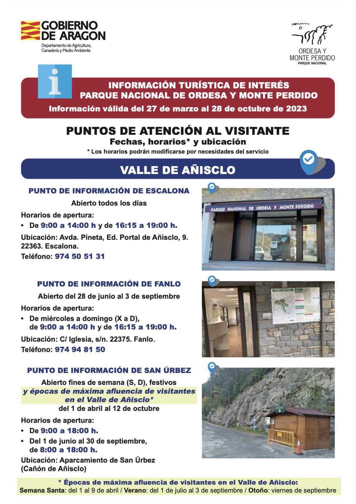 Información y Horarios del Parque Nacional de Ordesa Información y Horarios del Parque Nacional de Ordesa