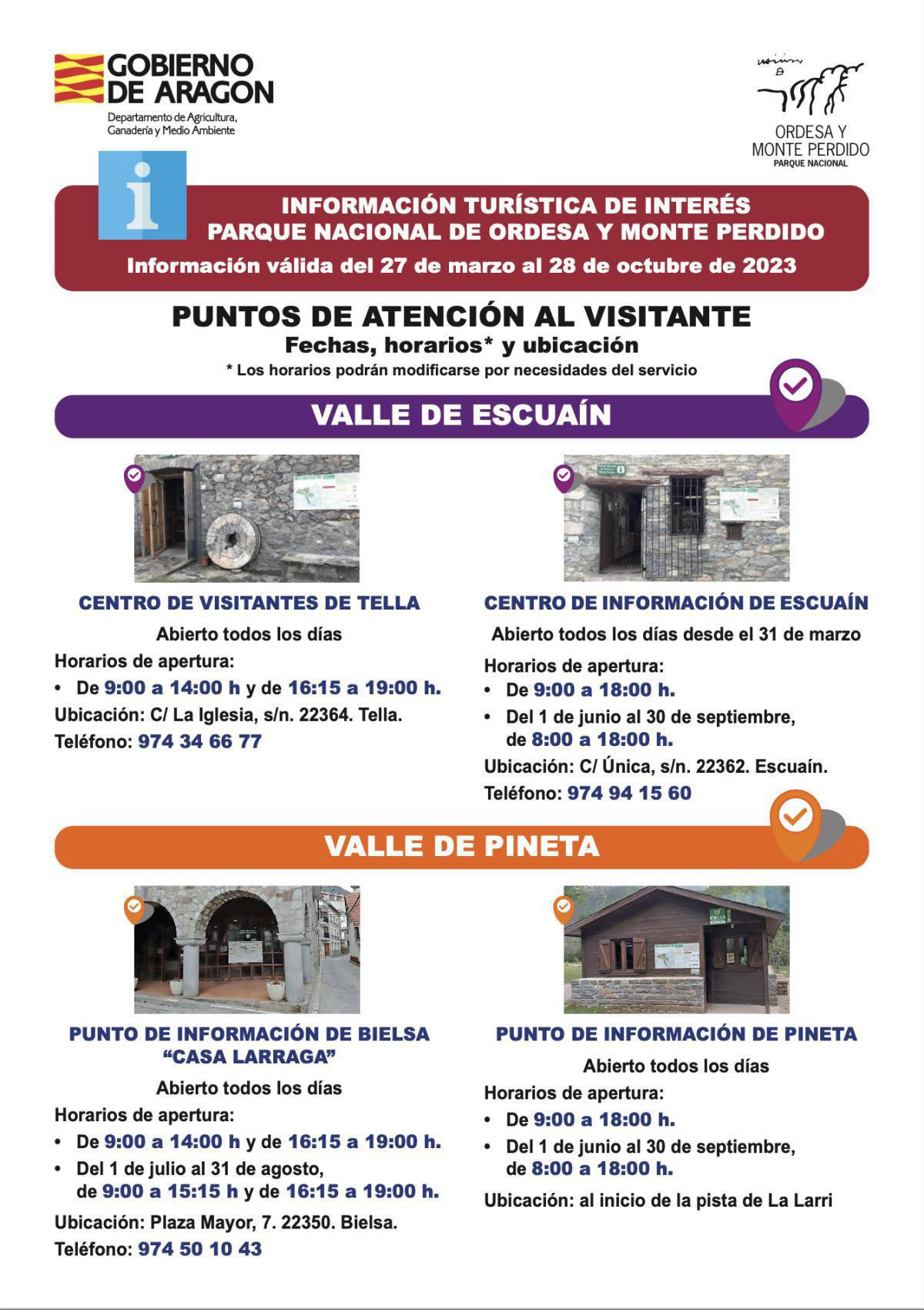 Información y Horarios del Parque Nacional de Ordesa Información y Horarios del Parque Nacional de Ordesa