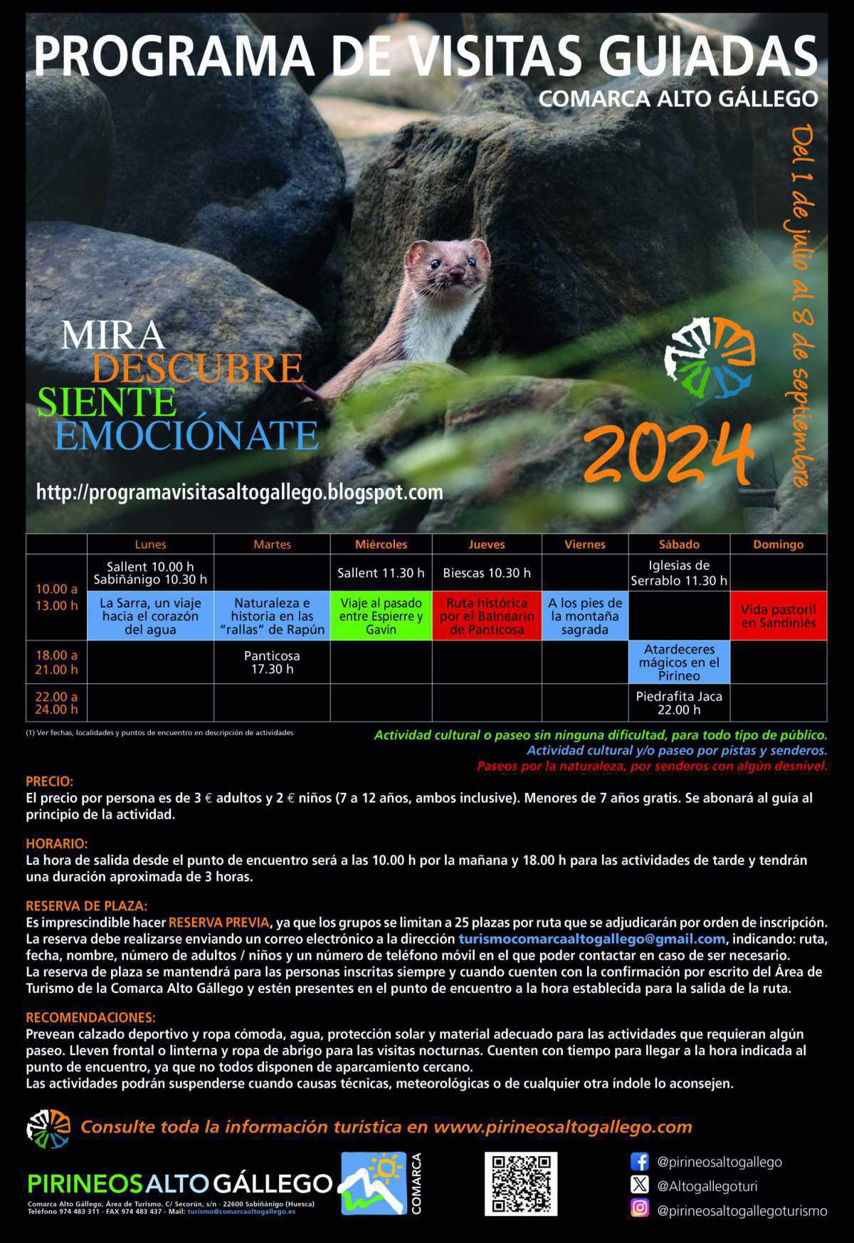 Programa de Visitas Guiadas en la Comarca del Alto Gállego en Huesca. Verano 2024