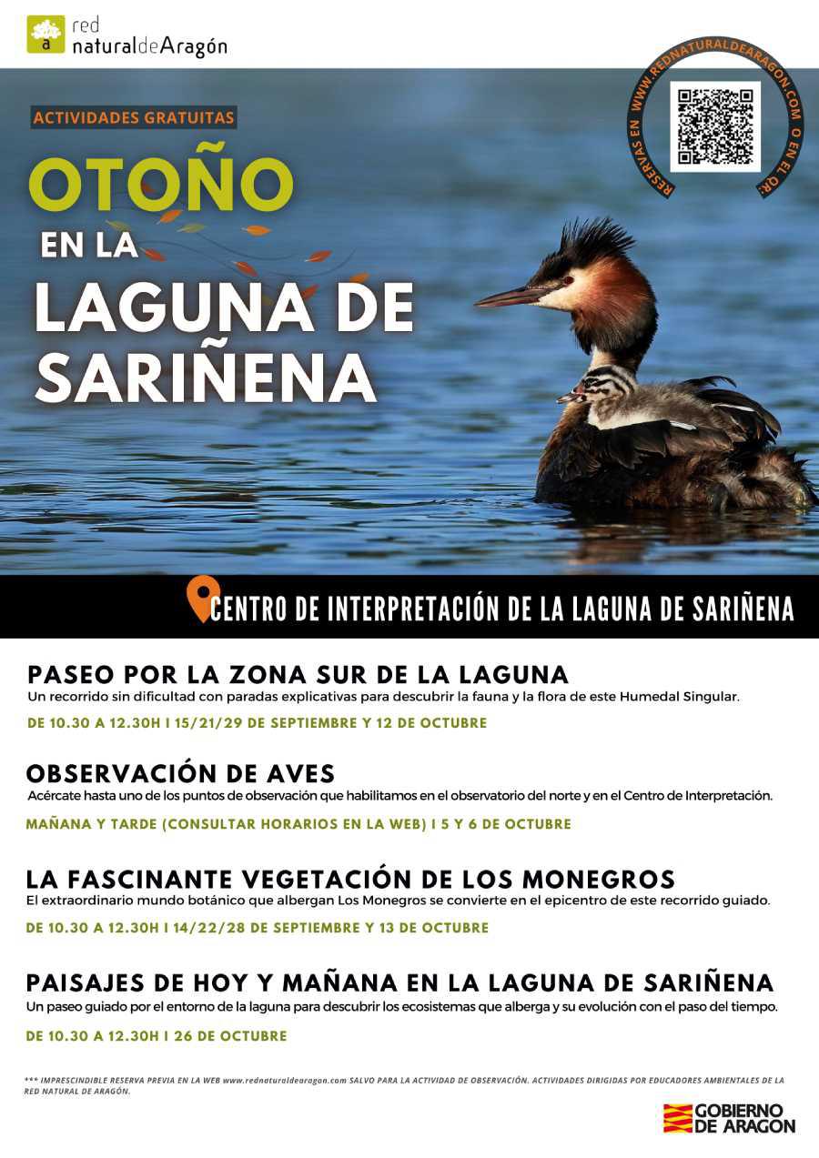 Actividades gratuitas en la Laguna de Sariñena. Otoño. Espacios Red Natural de Aragón