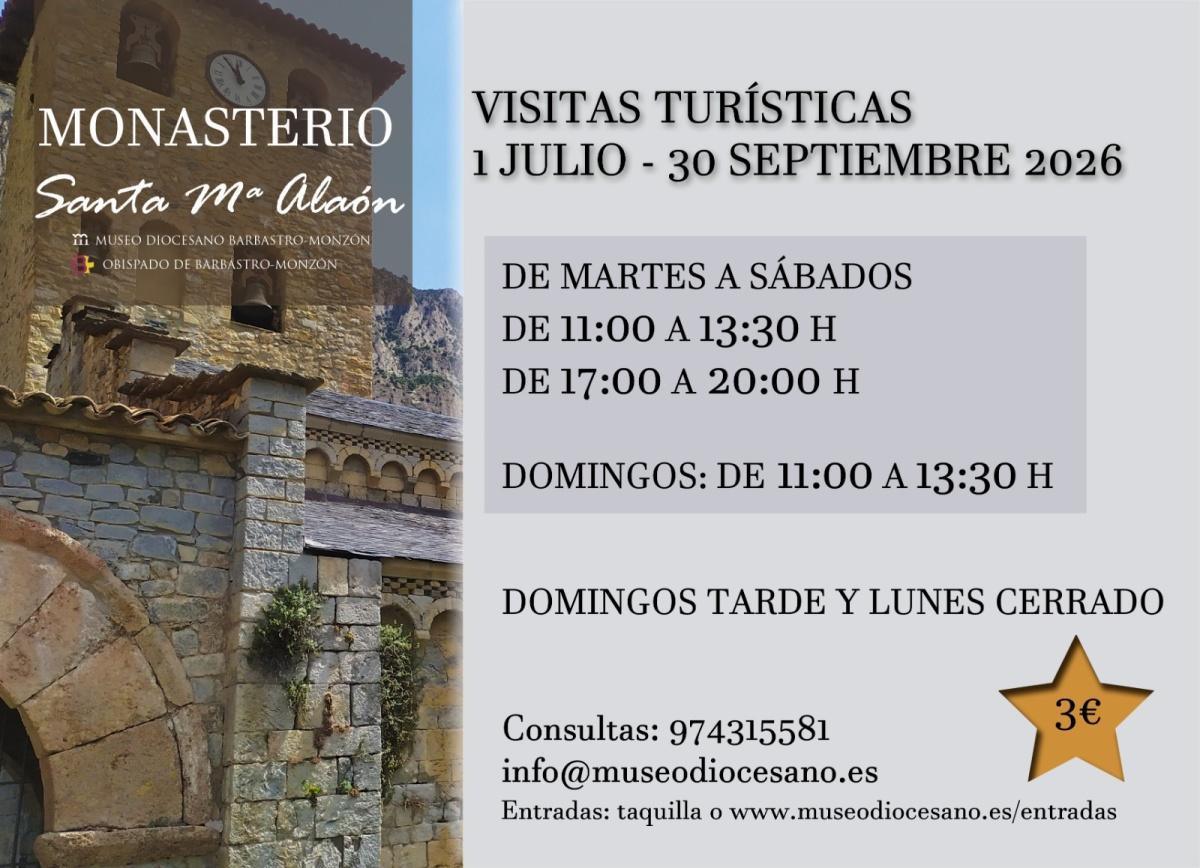 Visita el MONASTERIO DE ALAÓN este verano en Sopeira (Huesca) Visita el MONASTERIO DE ALAÓN este verano en Sopeira (Huesca)