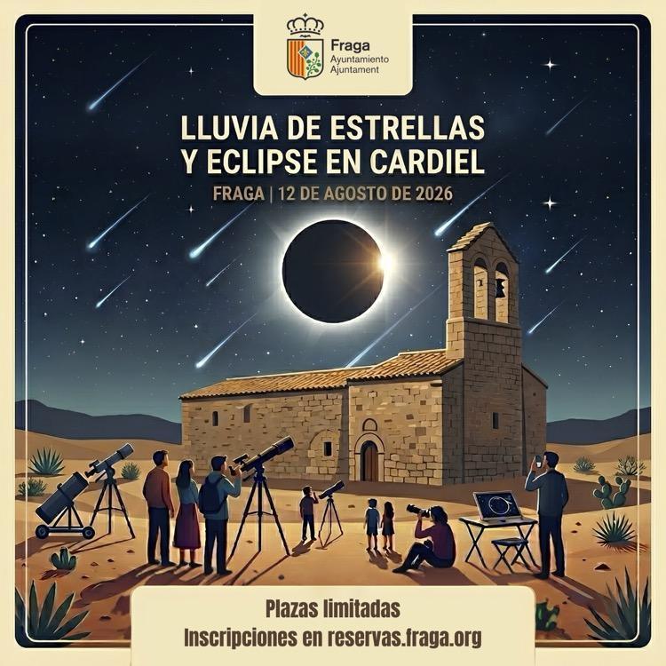 Lluvia de estrellas y eclipse en Cardiel / Fraga (Huesca)
