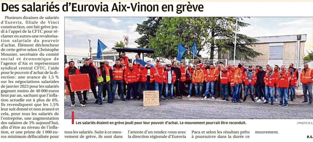 Grève à EUROVIA
