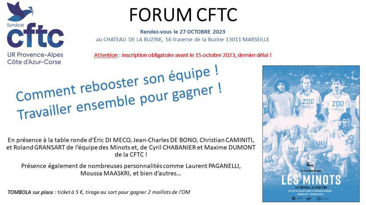 Un forum très attendu le 27 octobre prochain ! Un forum très attendu le 27 octobre prochain !
