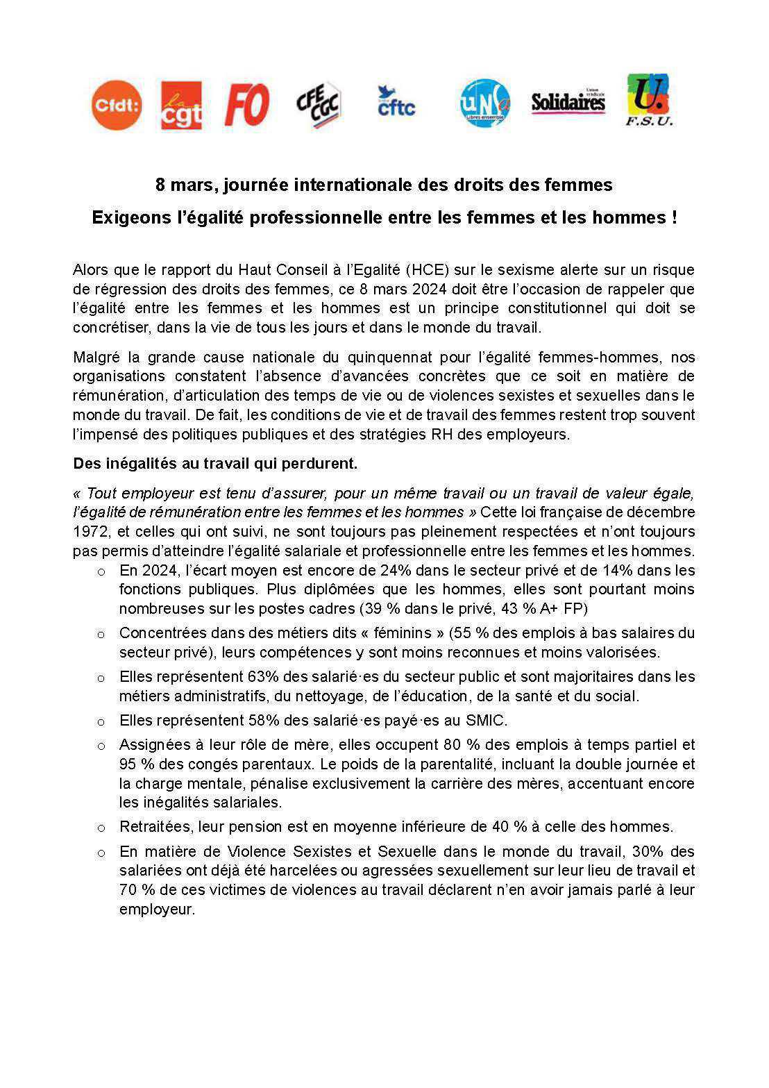Journée internationale des droits des femmes le 8 mars prochain Journée internationale des droits des femmes le 8 mars prochain