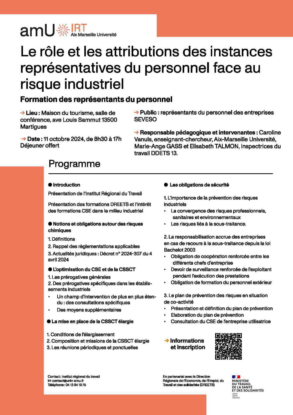 Formation sur le rôle des représentants du personnel en milieu industriel Formation sur le rôle des représentants du personnel en milieu industriel