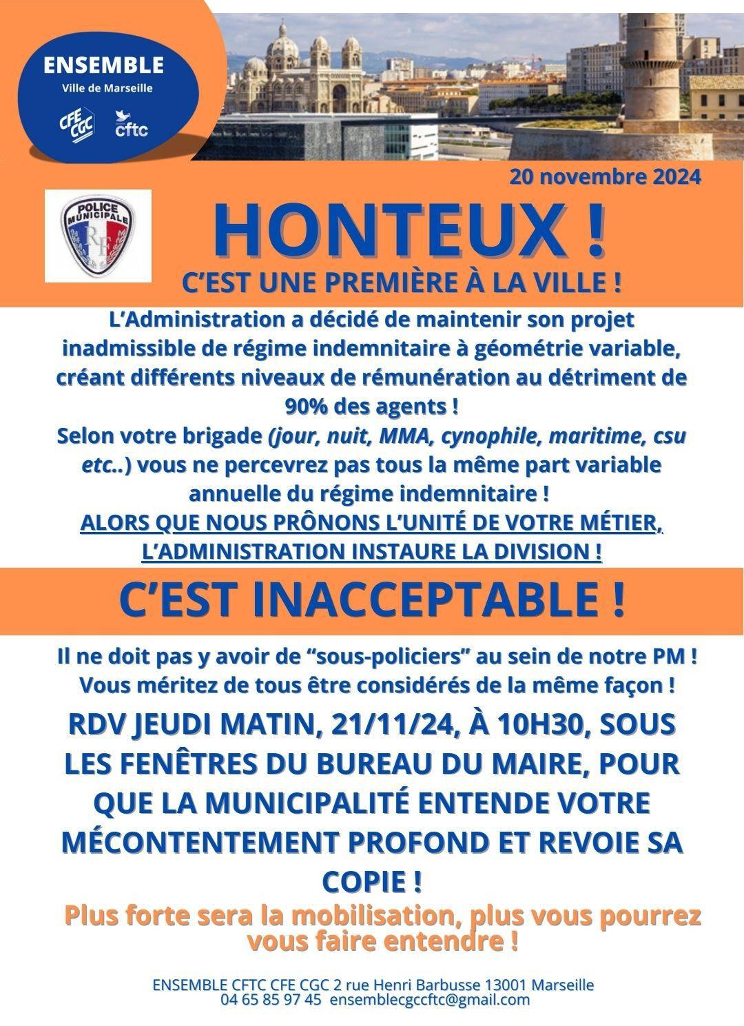 Grève des agents municipaux de la Ville de Marseille !