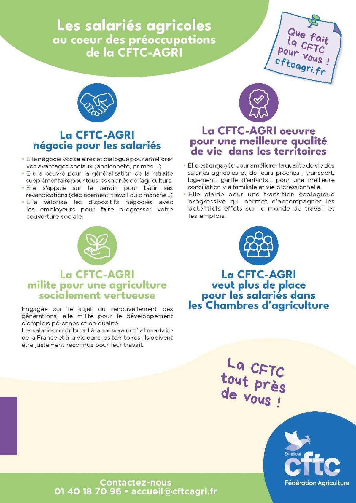 Salariés du monde agricole : Votez CFTC-AGRI, le syndicat qui dialogue ! Salariés du monde agricole : Votez CFTC-AGRI, le syndicat qui dialogue !