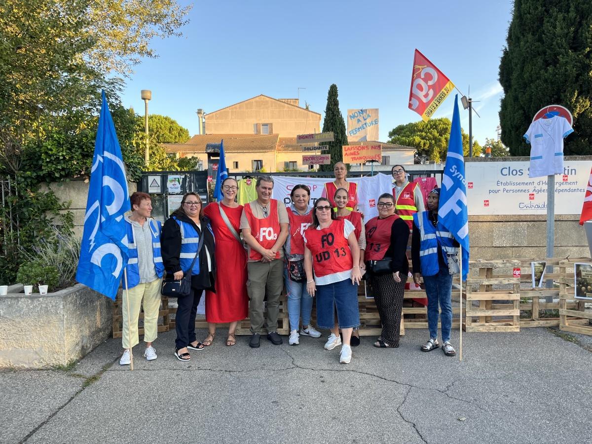 Mobilisation CFTC en cours au Clos St Martin à Pelissanne !