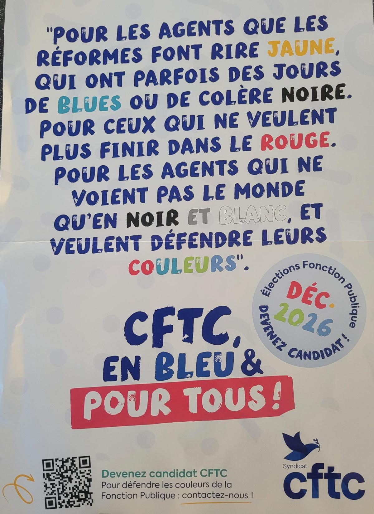 Pourquoi rejoindre les listes CFTC aux élections de la fonction publique ? Pourquoi rejoindre les listes CFTC aux élections de la fonction publique ?