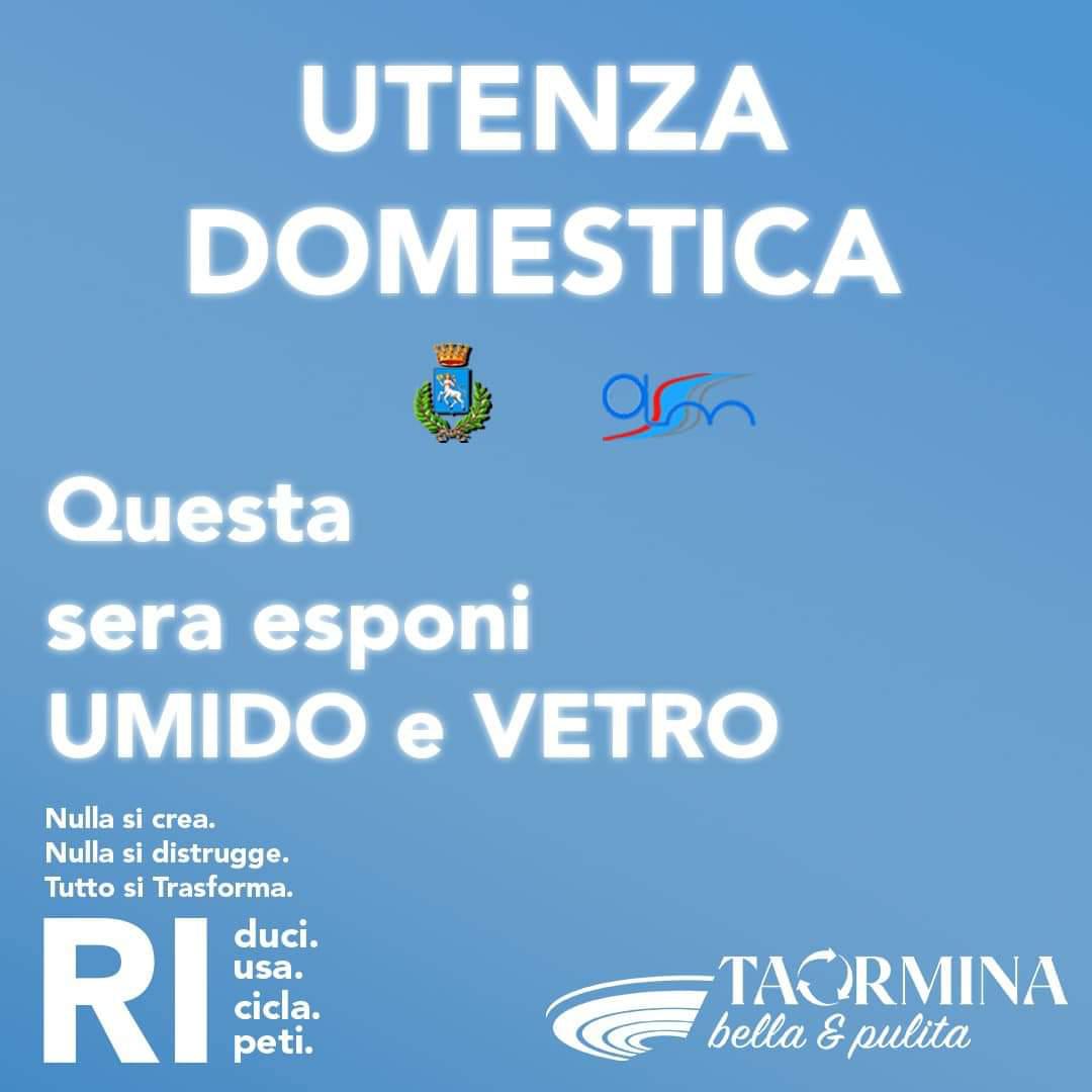 Domani è il giorno di umido/organico e vetro