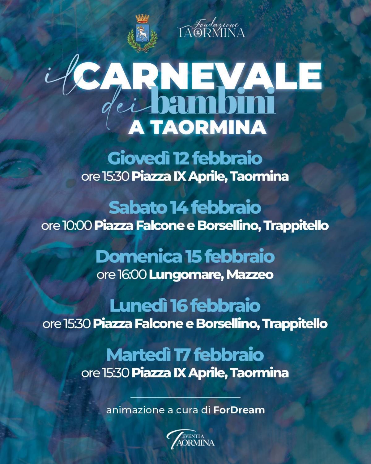 Il Carnevale dei bambini a Taormina (inizio ore 10.00)