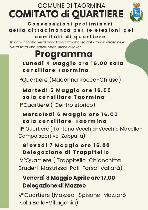 Comitato di Quartiere - II° Quartiere (Centro storico) (inizio ore 16.00)