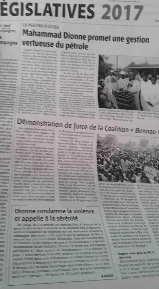 Couverture de la campagne : la RTS, le Soleil et l’APS votent Bennoo Bokk Yaakaar