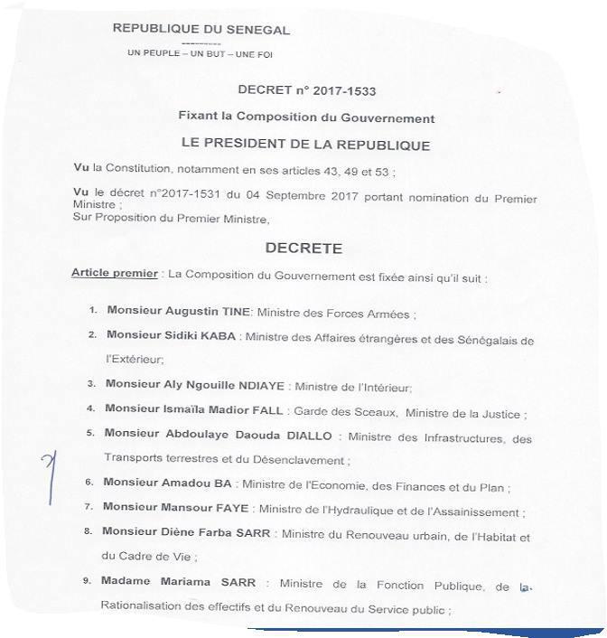 Voici la liste du gouvernement Dionne II