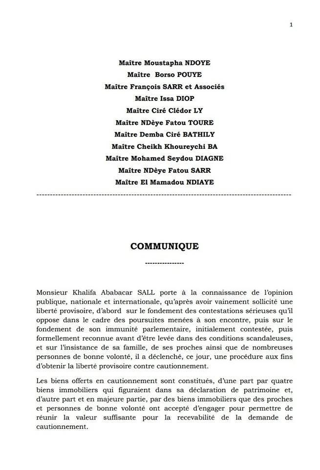 Les avocats de l’Etat rejettent la caution de Khalifa Sall, « un coup d’épée dans l’eau… »