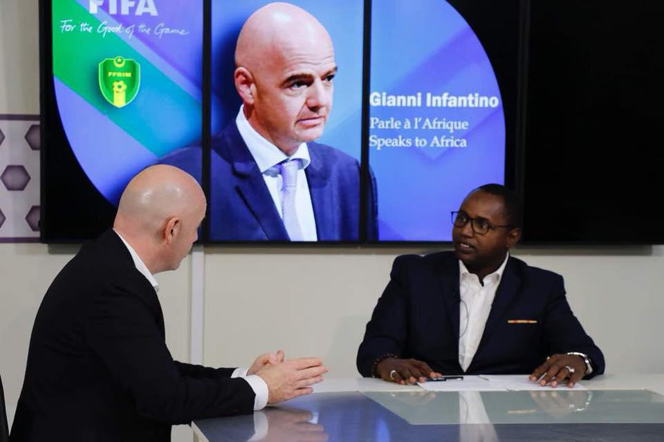 Le président de la FIFA Gianni Infantino invité sur le plateau d'Aliou Goloko en Mauritanie