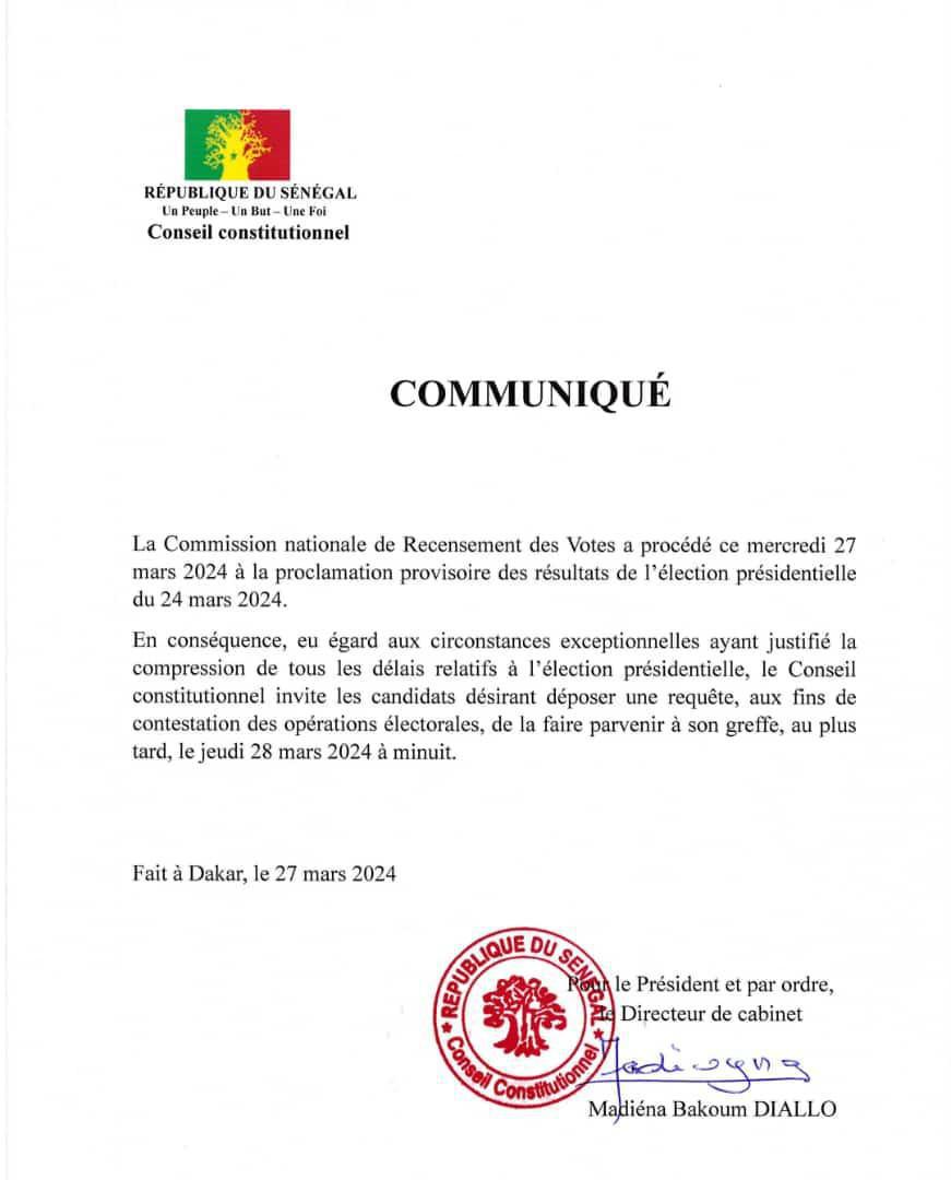 Recours présidentielle : L'alerte du Conseil Constitutionnel aux candidats