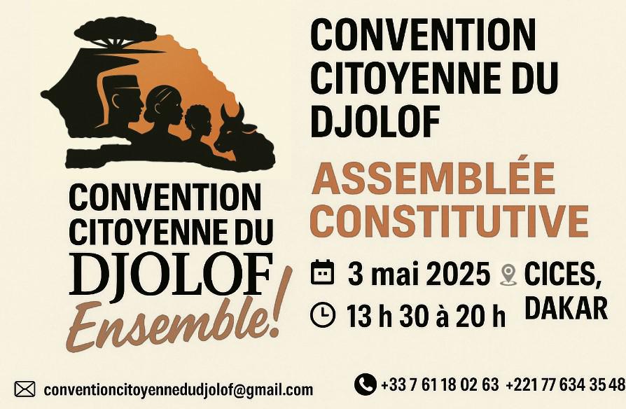 Convention Citoyenne du Djolof : un nouvel élan citoyen lancé ce samedi au CICES