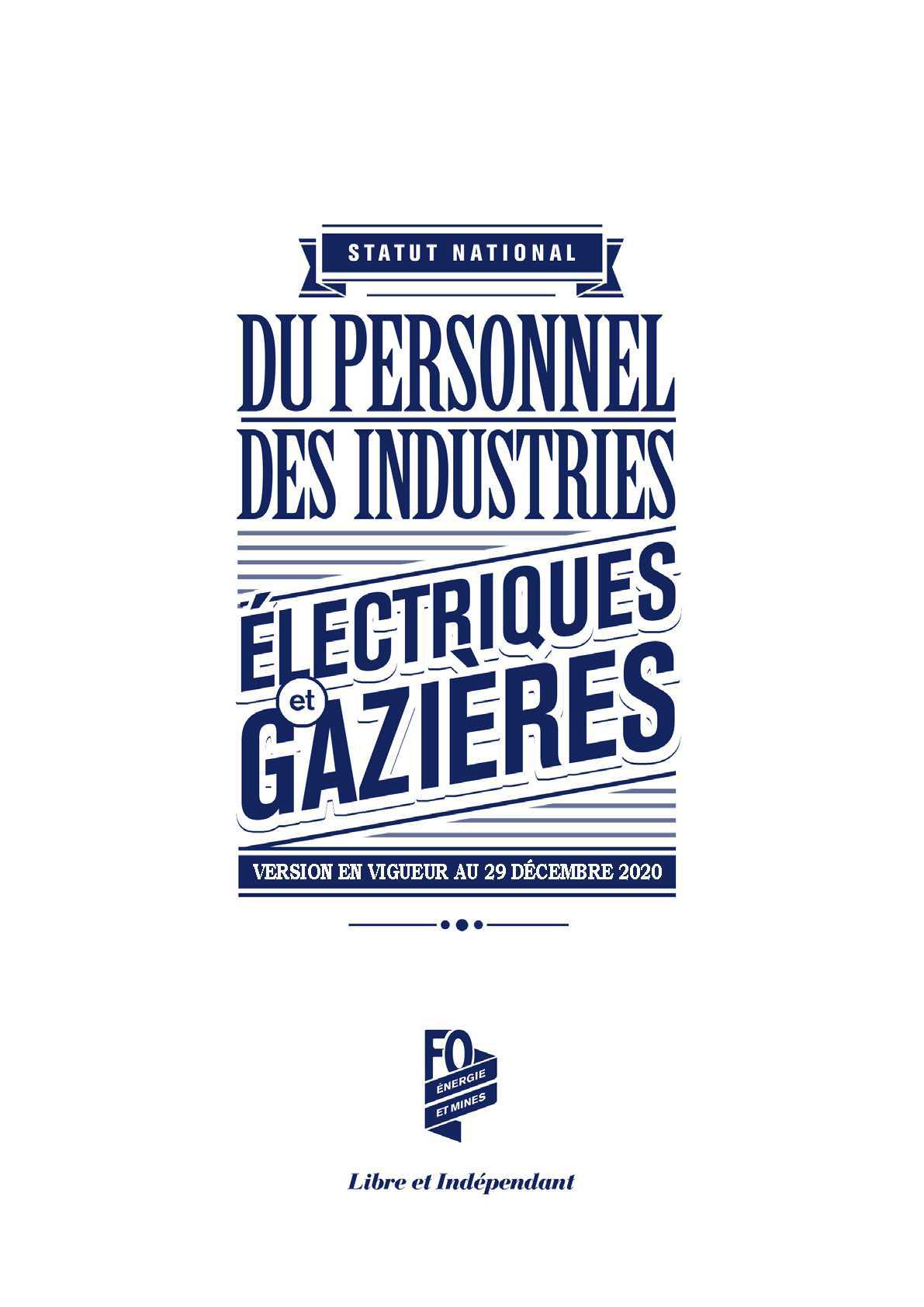 Statut National du Personnel des Industries Électriques et Gazières
