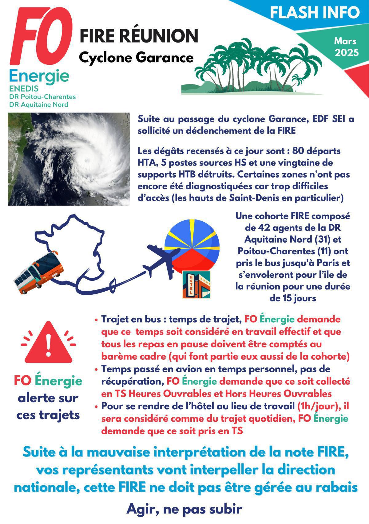 [FO Energie PCH et AQN] FIRE RÉUNION - Cyclone GARANCE