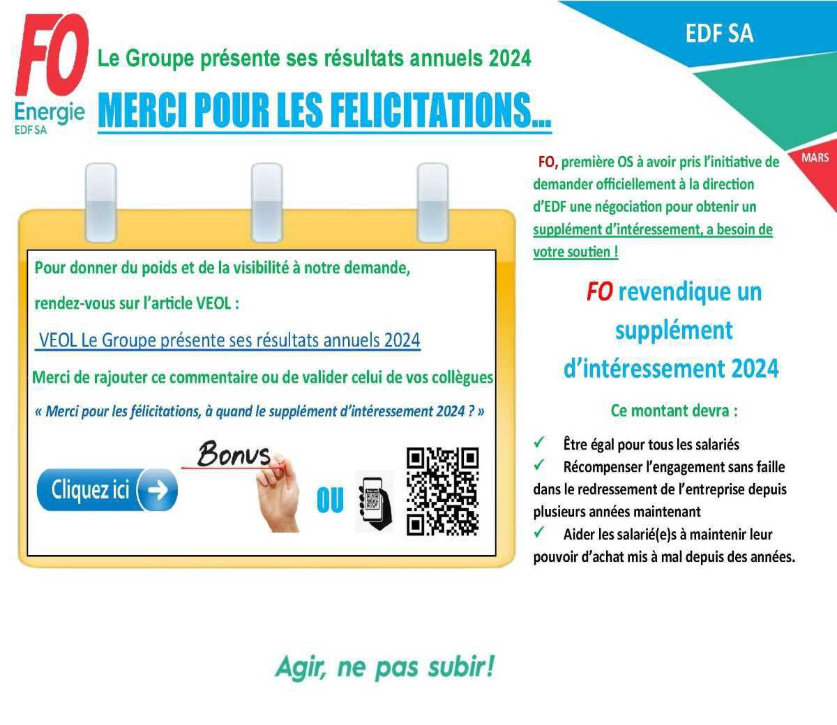 [EDF SA] Merci pour les félicitations, à quand le supplément d’intéressement 2024