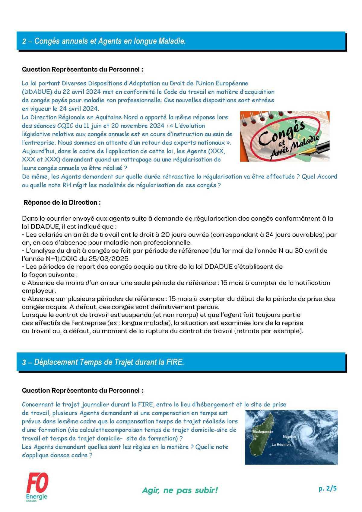 [FO Énergie AQN] Commission des Questions Individuelles et Collectives - Réunion du 25 mars 2025