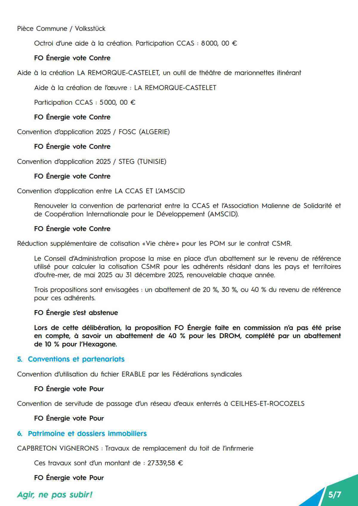 [CCAS] CR Conseil d’Administration du 20 mars 2025