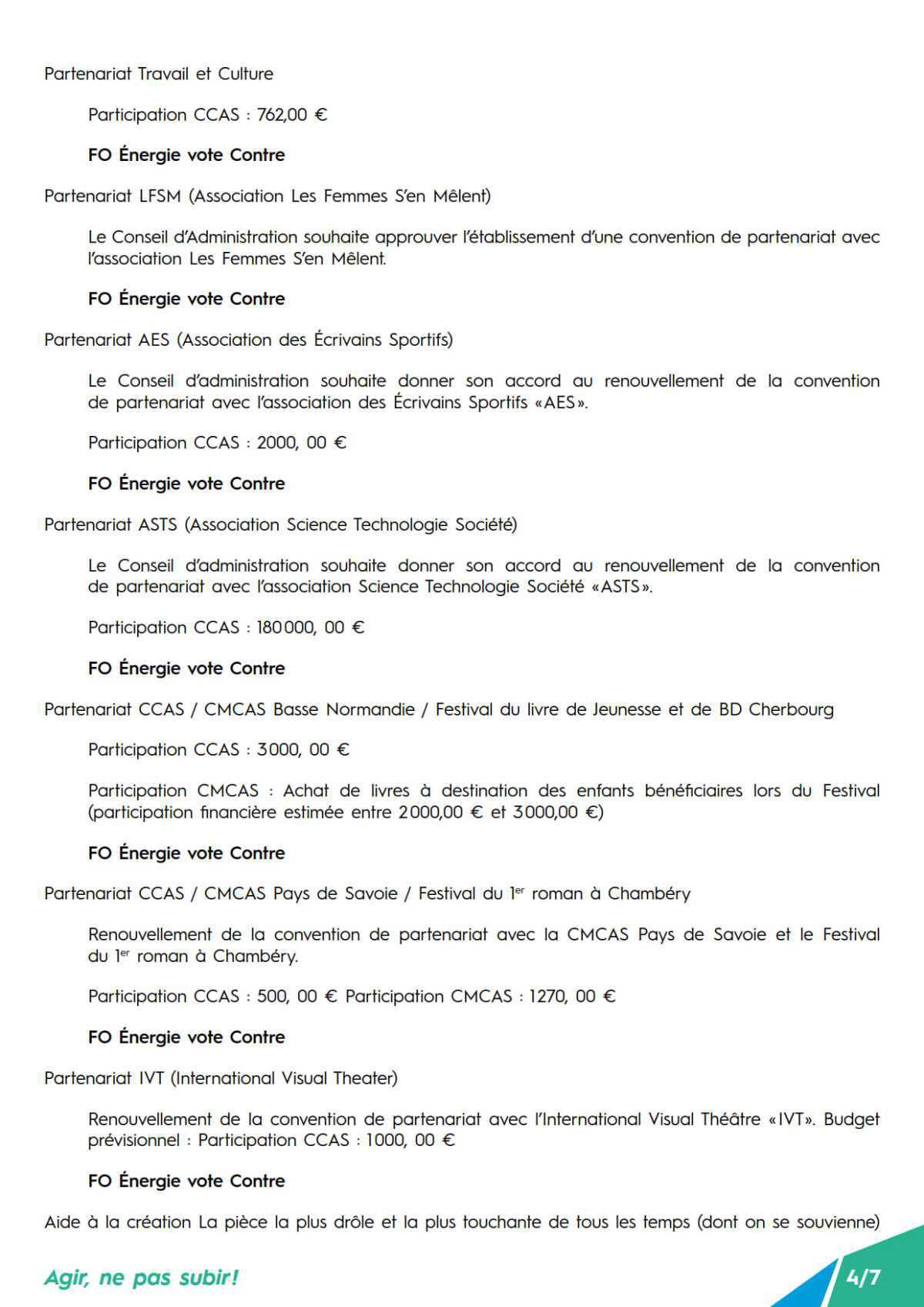 [CCAS] CR Conseil d’Administration du 20 mars 2025