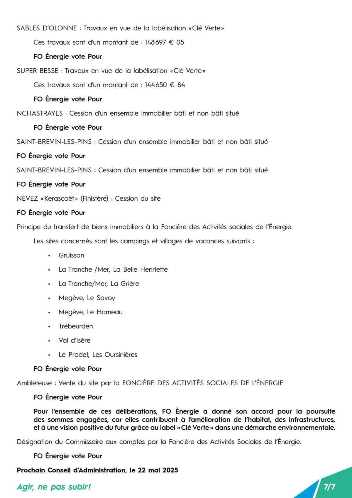 [CCAS] CR Conseil d’Administration du 20 mars 2025