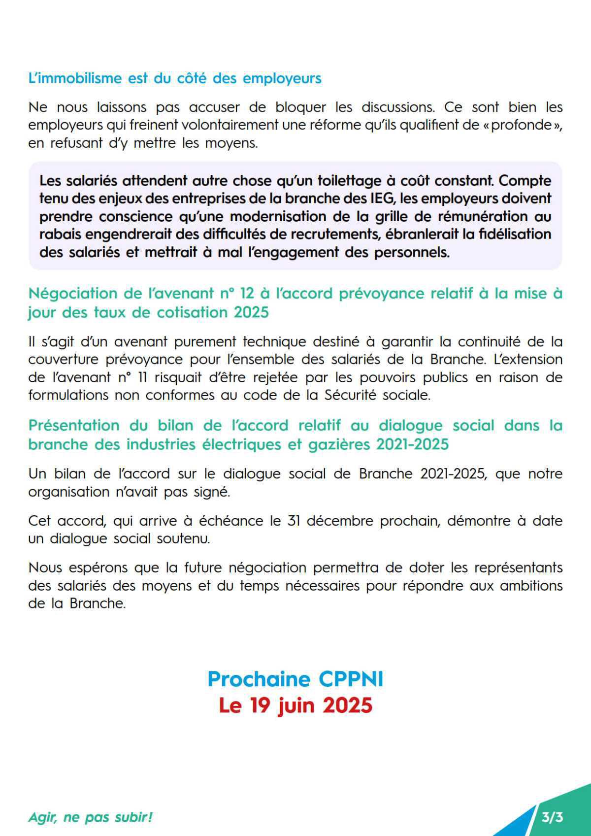 CPPNI Branche des IEG - Séance du 10 avril 2025