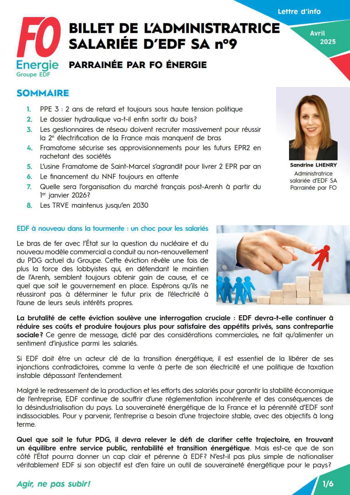 [EDF] Billet n°9 de l’administratrice FO Sandrine LHENRY