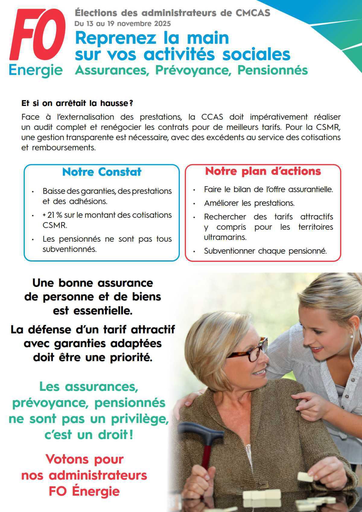 [Élections CMCAS 2025] Assurances, Prévoyance, Pensionnés