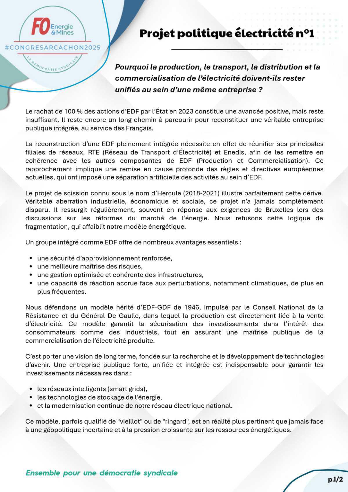 [Congrès 2025] Équipe Philippe GUIMARD - Projet Politique Électrique
