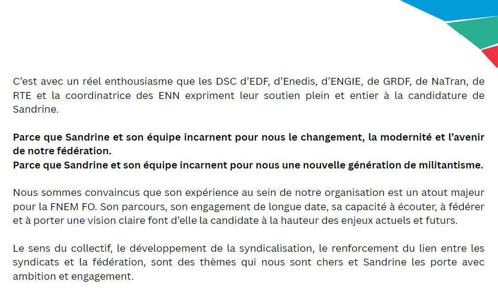 [Congrès 2025] Sandrine TELLIER - Ma candidature : message de soutien Délégués Syndicaux Centraux et coordinatrice