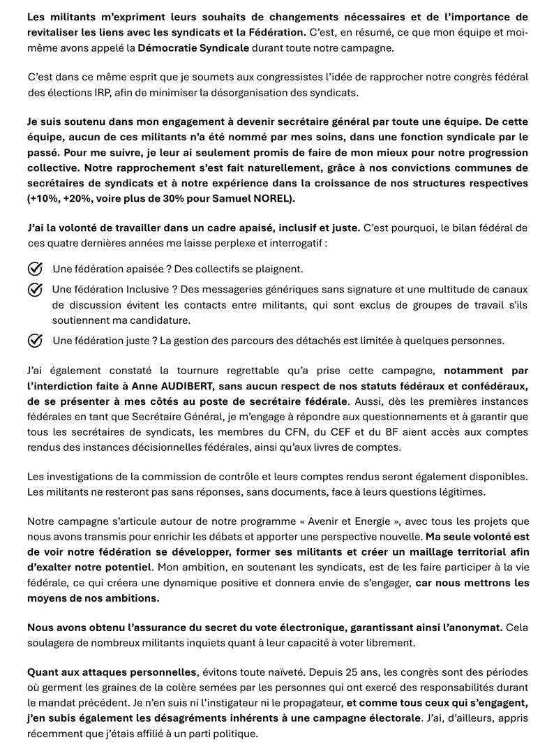[Congrès 2025] Philippe GUIMARD, Candidat au poste de secrétaire général FNEM FO - Ensemble pour une démocratie syndicale