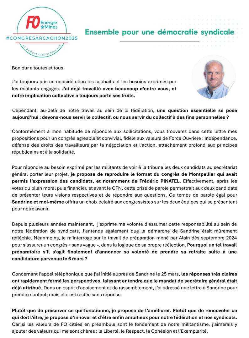 [Congrès 2025] Philippe GUIMARD, Candidat au poste de secrétaire général FNEM FO - Ensemble pour une démocratie syndicale