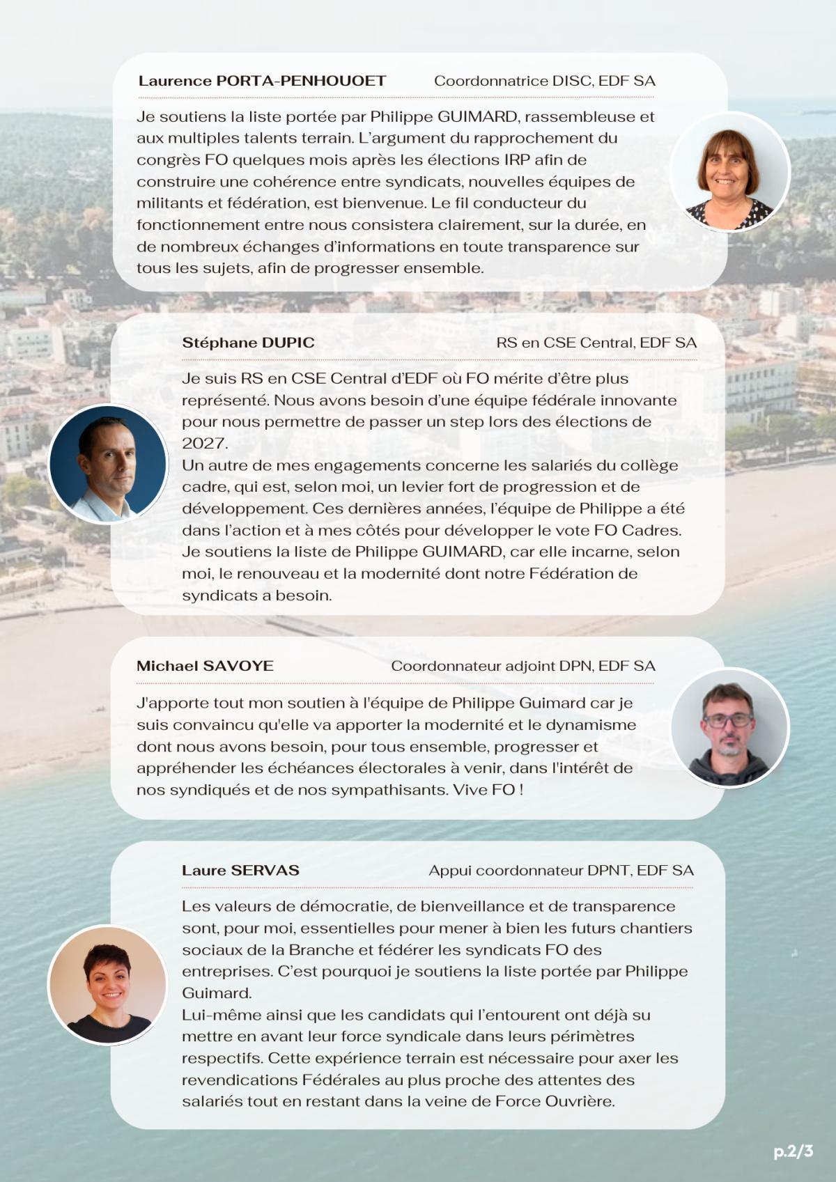 [Congrès 2025] Témoignages des militants de terrain d'EDF à l'équipe de Philippe GUIMARD