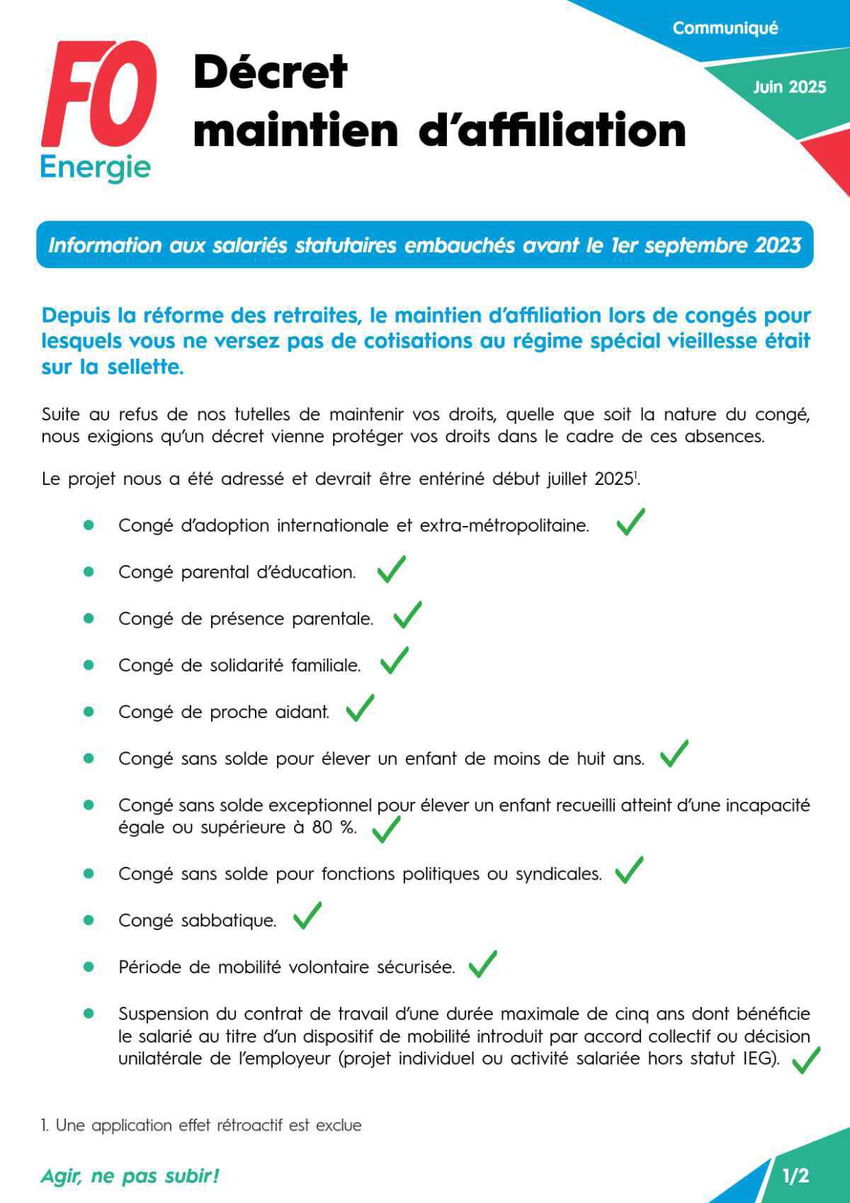 [Branche] Décret maintien d’affiliation