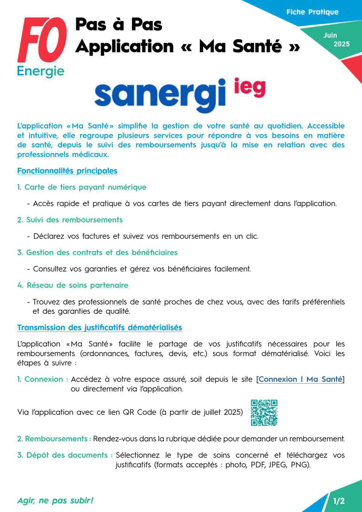 [SANERGI IEG] Application Ma Santé - Pas à pas