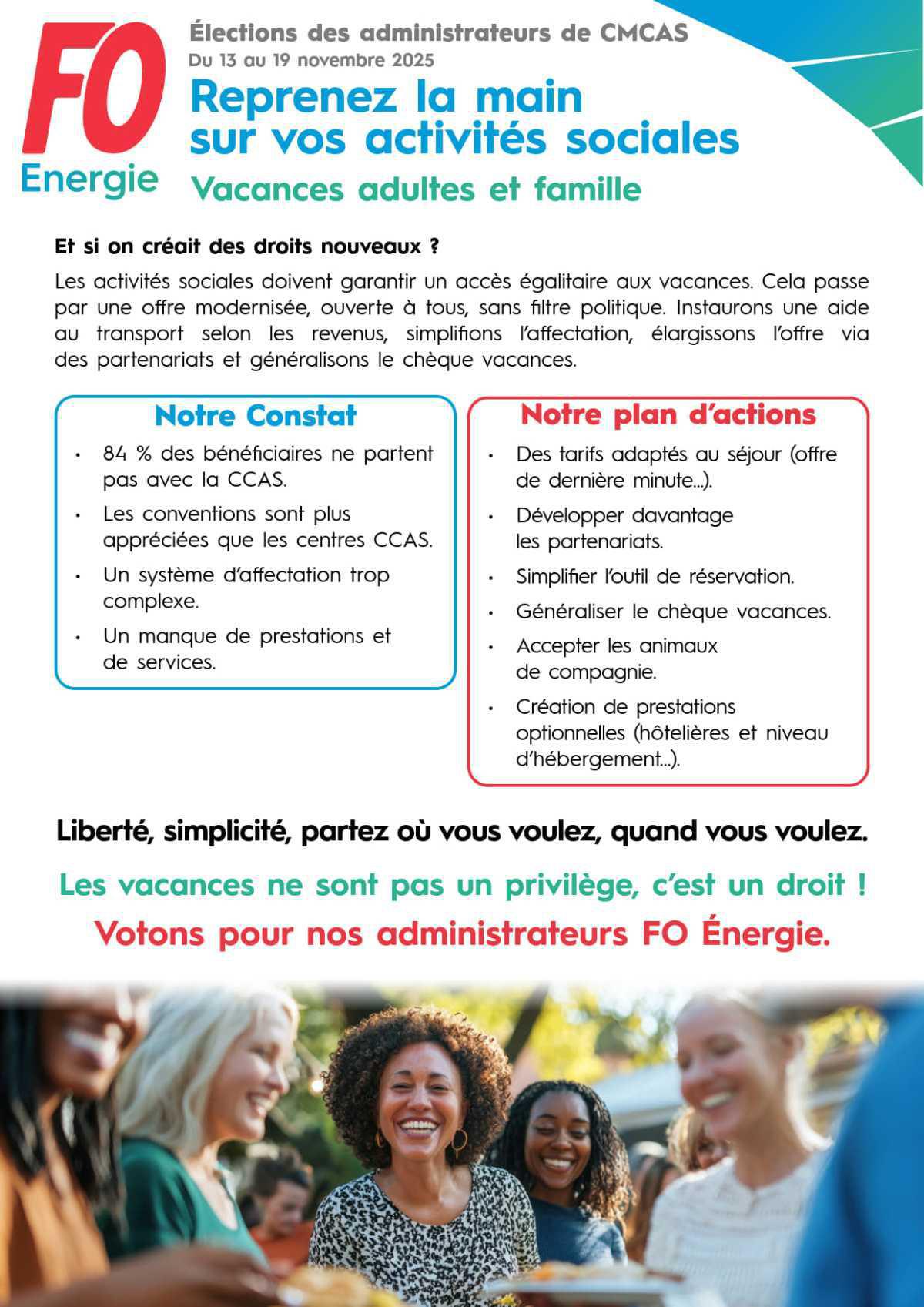 [Élections CMCAS 2025] Vacances adultes et famille