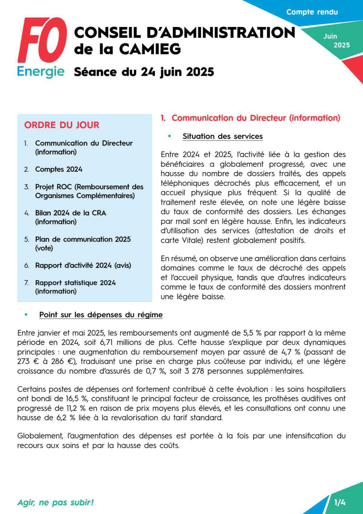 [CAMIEG ] CR du conseil d’Administration du24 juin 2025