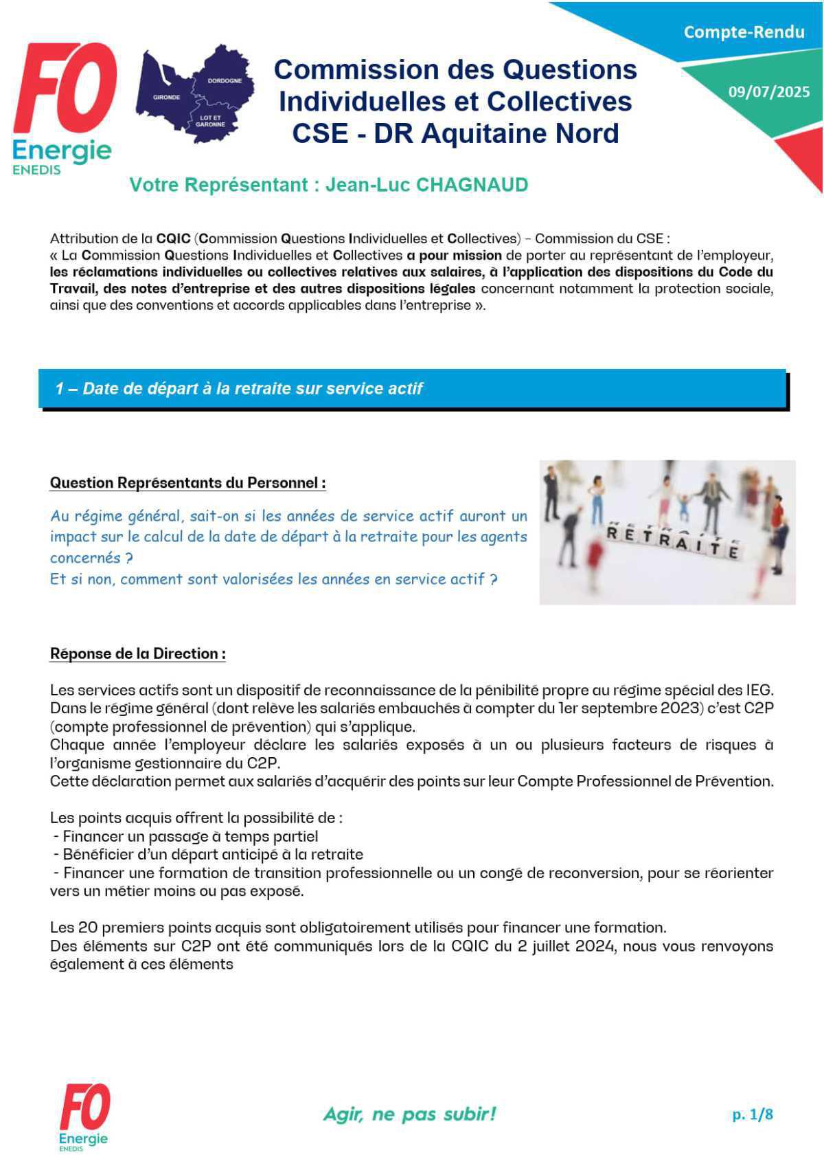 [FO Énergie AQN] Commission des Questions Individuelles et Collectives - Réunion du 1er juillet 2025