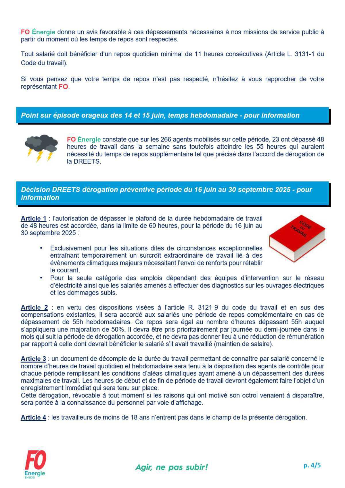 [FO Énergie AQN] Comité Social et Économique - Réunion du 9 juillet 2025