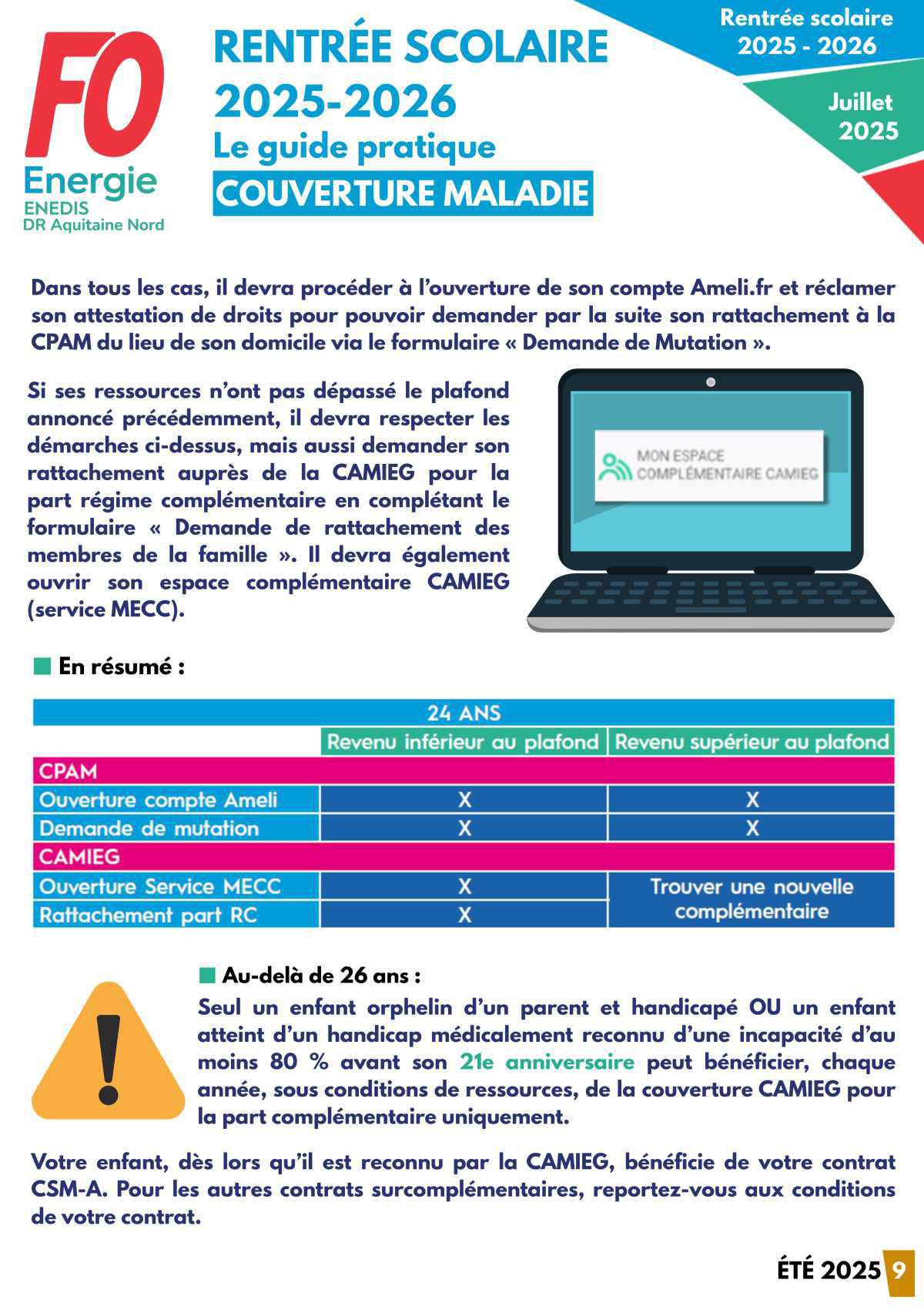 [FO Énergie AQN] Guide Rentrée scolaire 2025 / 2026 